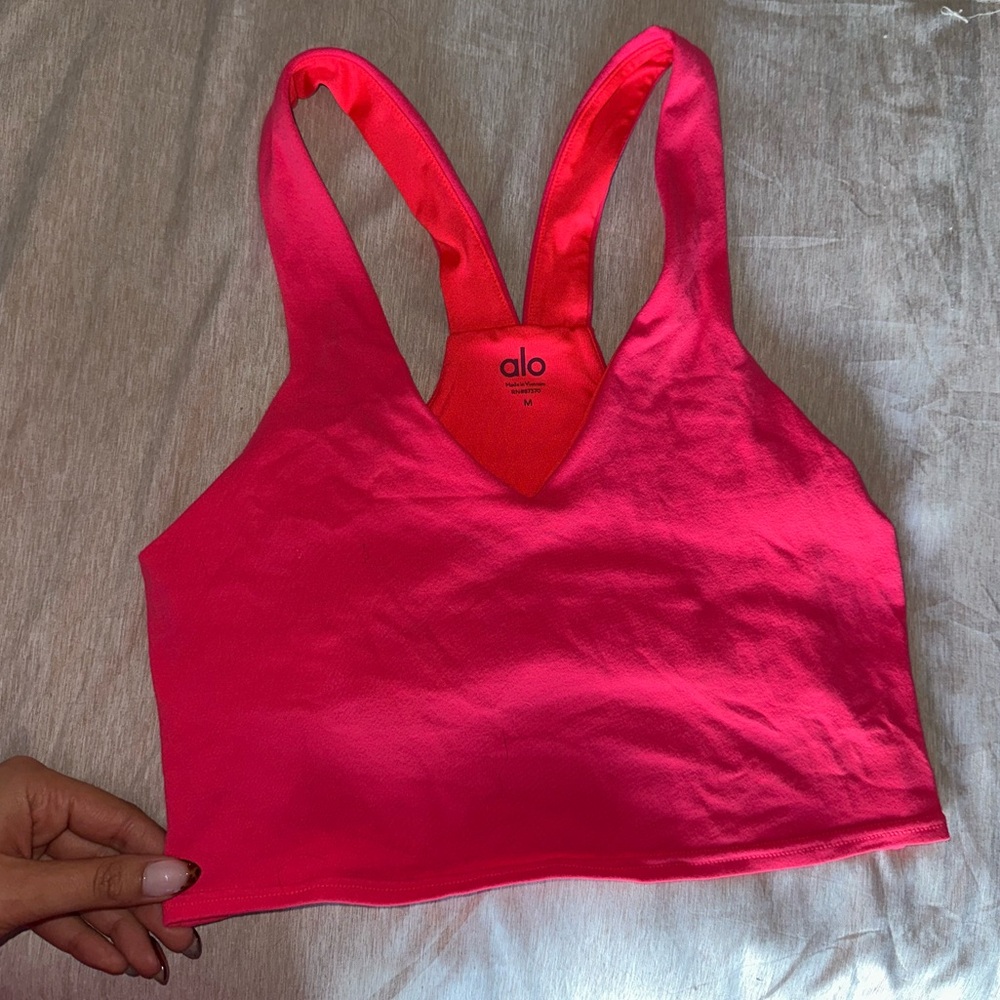 SOLD | ALO Yoga Airbrush Real Bra Tank Hot Pink